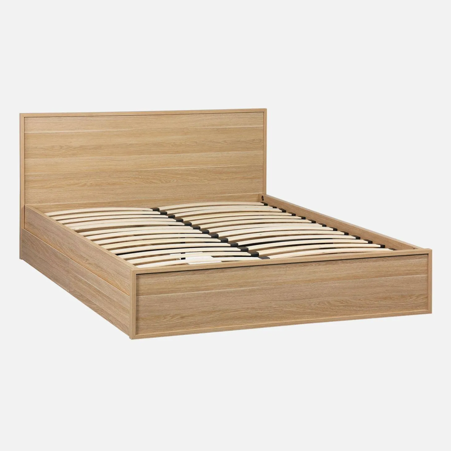 Bed 140x190cm met 4 lades inclusief lattenbodem en hoofdbord houtdecor