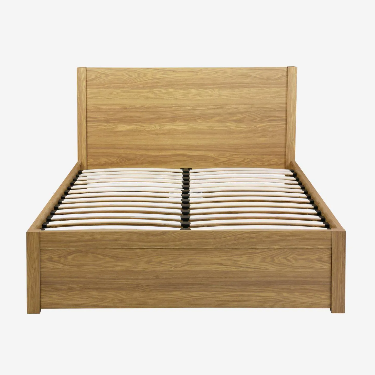 Bed 140x190cm met lattenbodem hoofdbord en 4 laden houtdecor