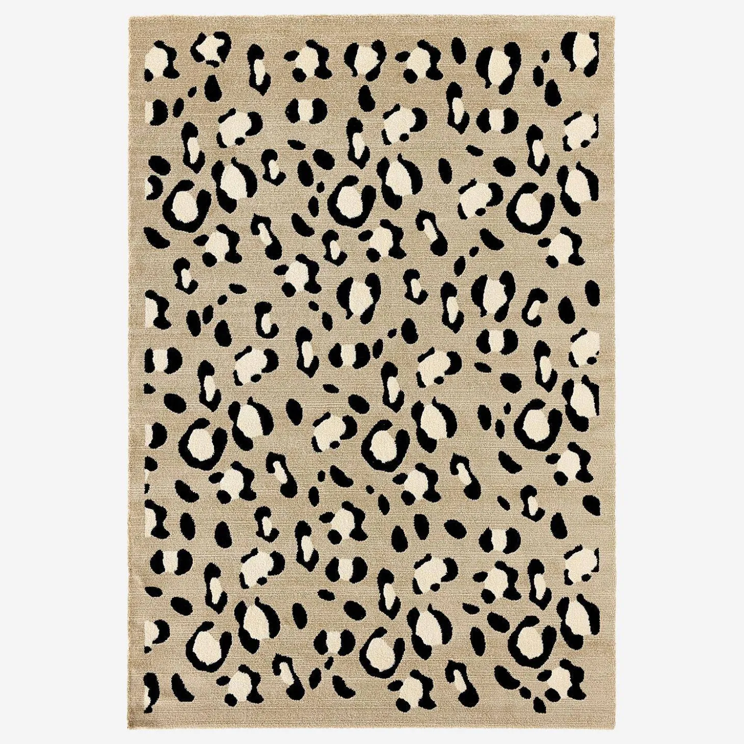 Beige luipaardmotief binnentapijt