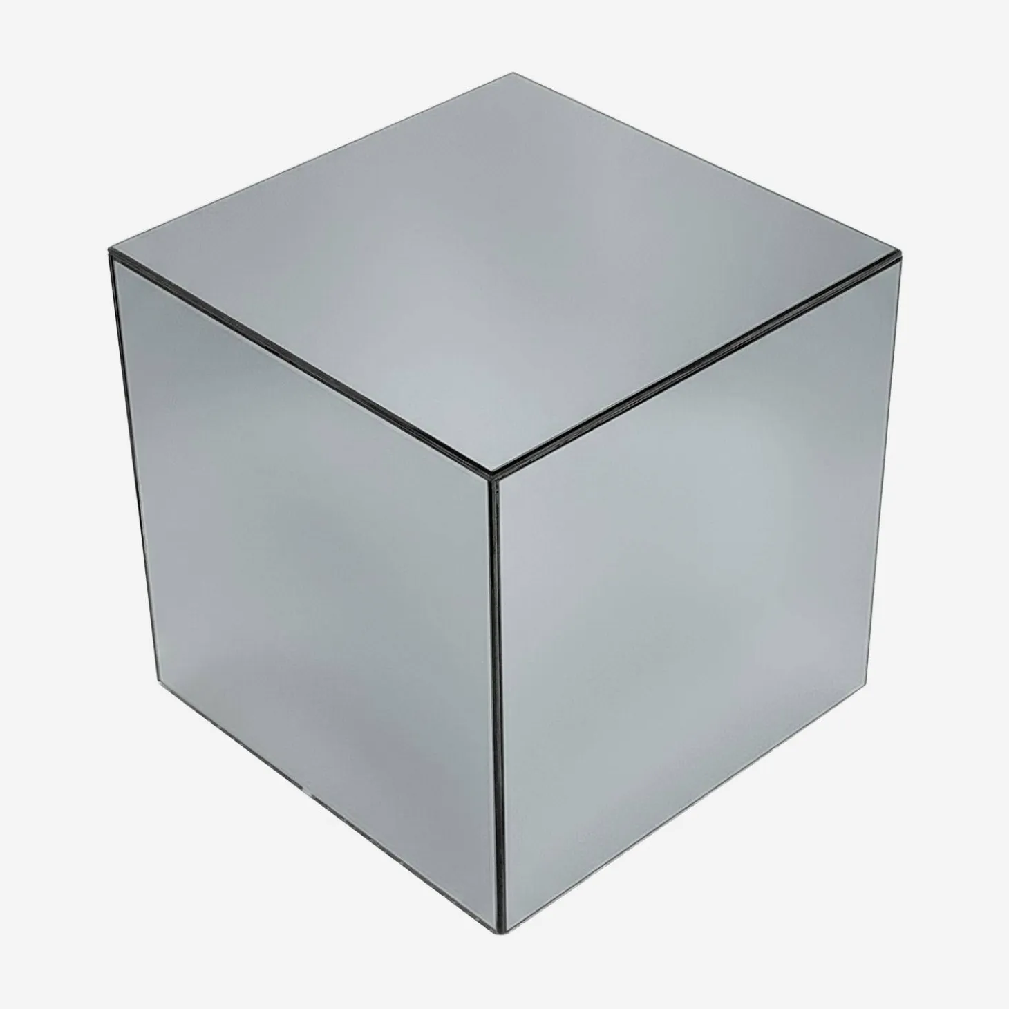 Bijzettafel kubus spiegelglas 40cm