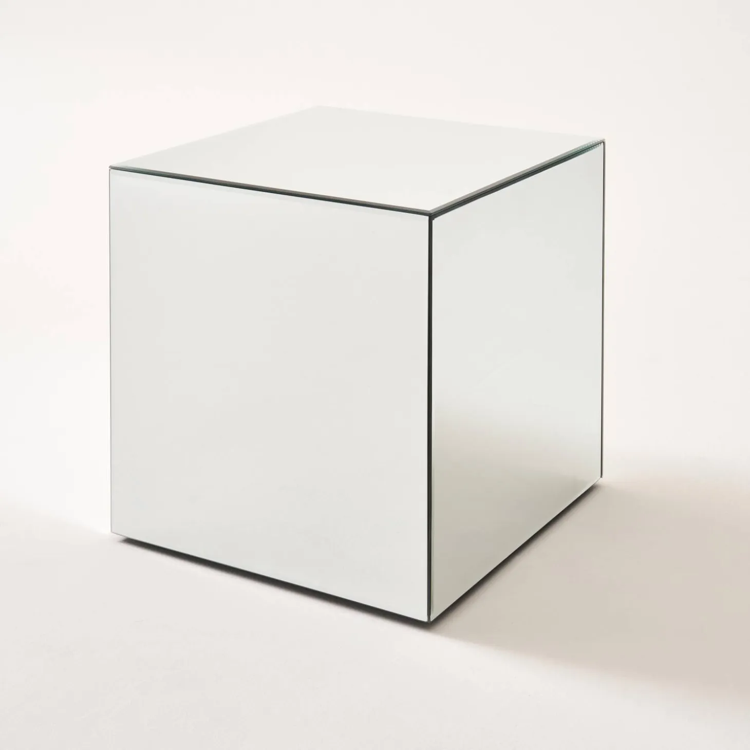 Bijzettafel kubus spiegelglas 35cm