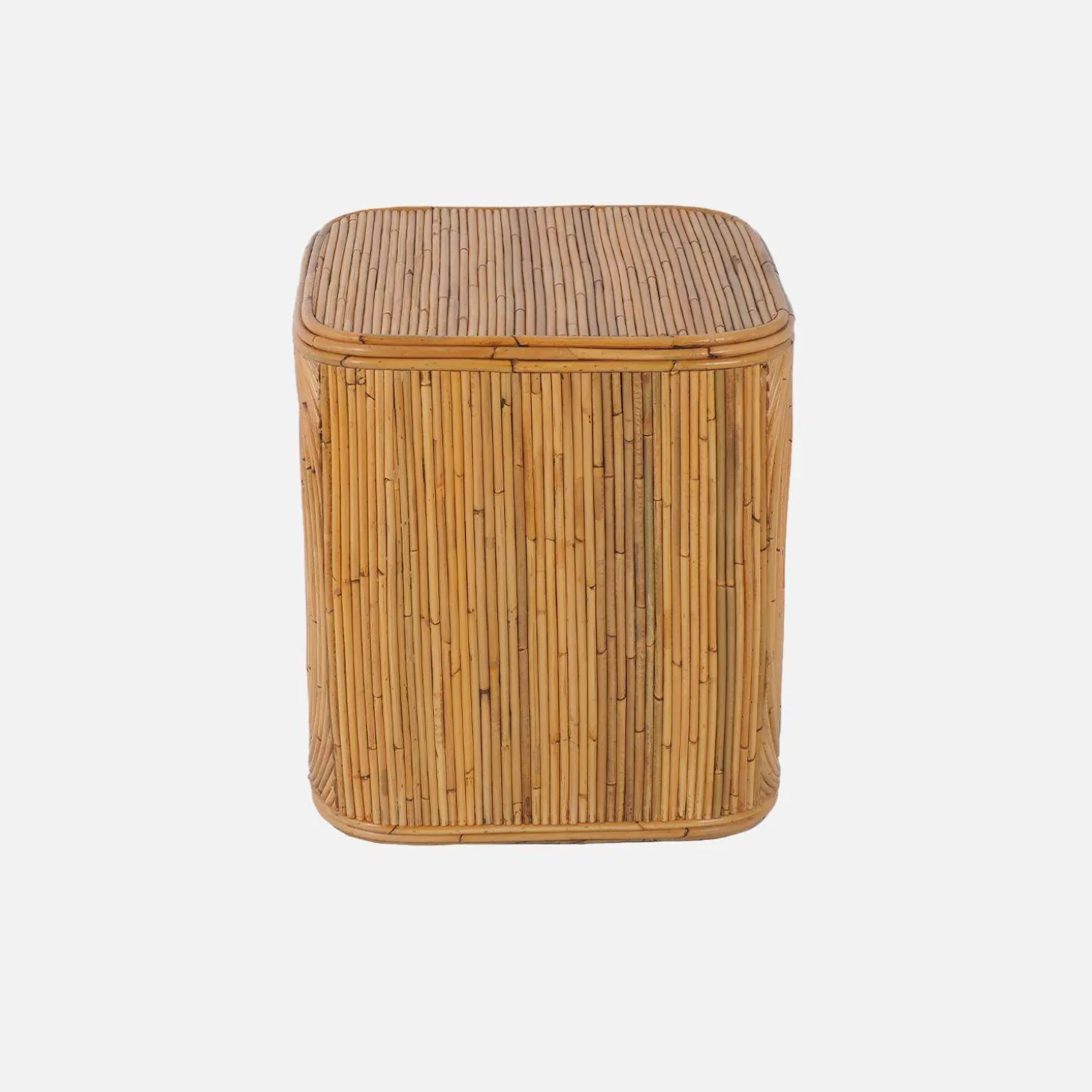 Bijzettafel, nachtkastje met vak, natuurlijk rotan (Set van 2)