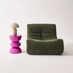 Bijzettafel, nachtkastje metaal glanzend effect