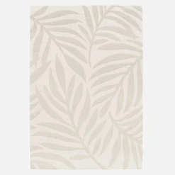Binnen-/buitenkleed met plantmotief, crème en beige