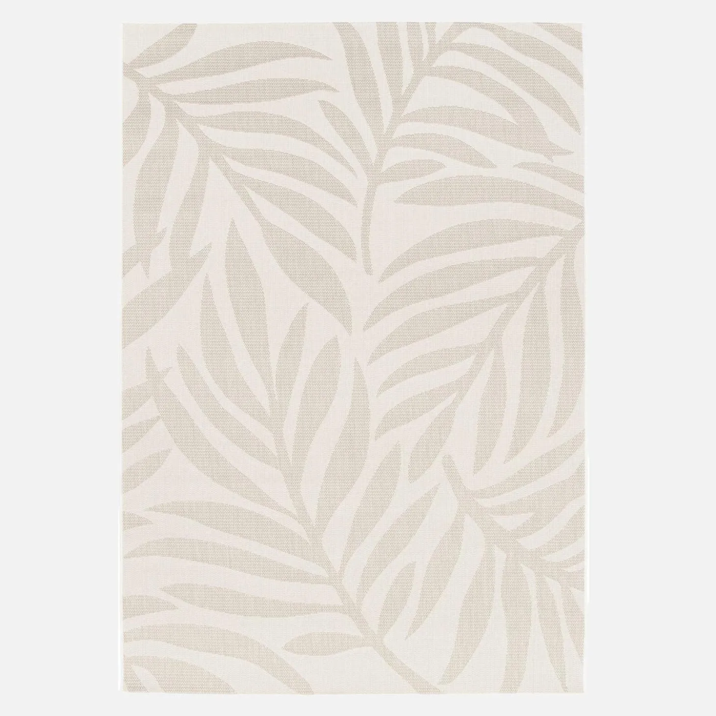 Binnen-/buitenkleed met plantmotief, crème en beige