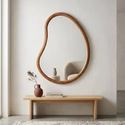 Biologische dennenhouten spiegel, 85cm