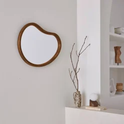 Biologische dennenhouten spiegel, 65cm