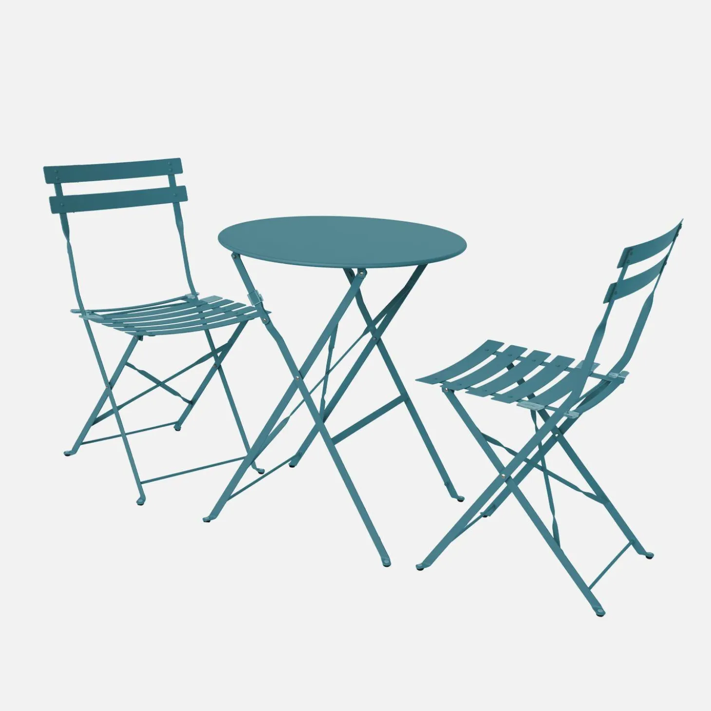 Bistrotafel met 2 stoelen inklapbaar metaal Ø60 x 70cm