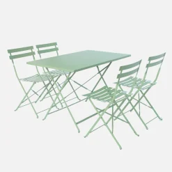 Bistrotafel met 4 stoelen inklapbaar metaal 110 x 70cm