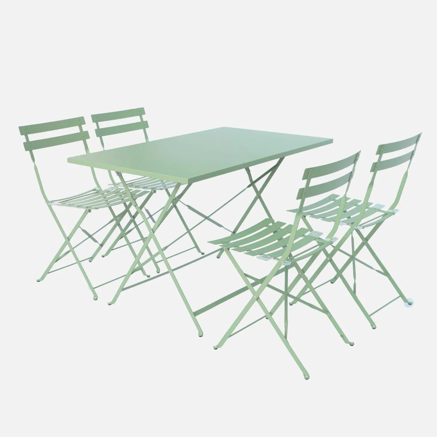 Bistrotafel met 4 stoelen inklapbaar metaal 110 x 70cm