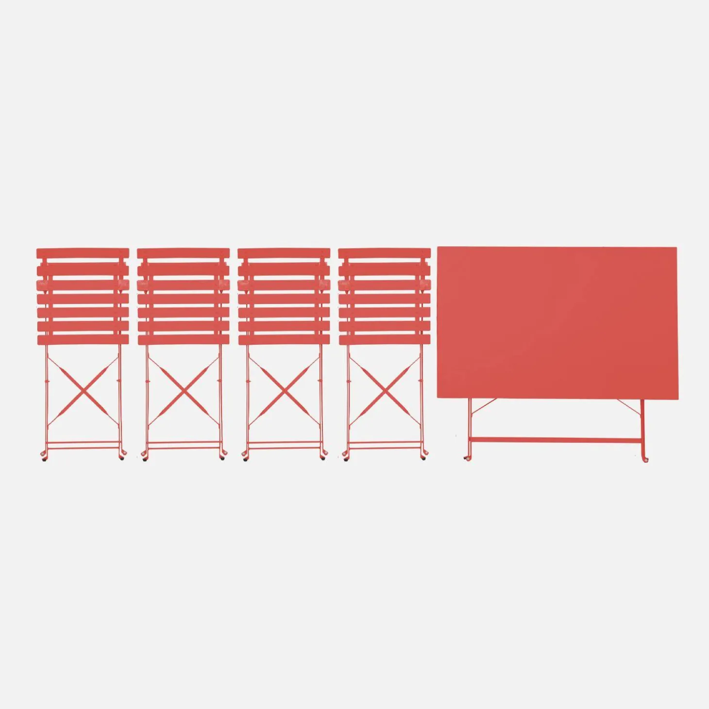 Bistrotafel met 4 stoelen inklapbaar metaal 110 x 70cm