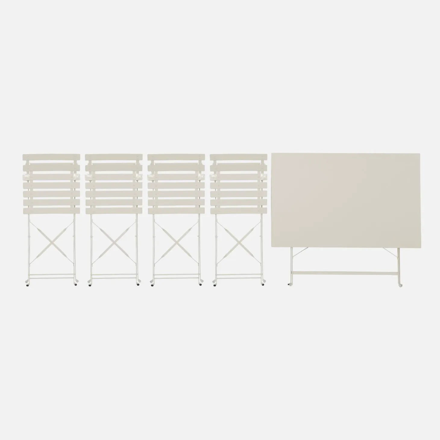 Bistrotafel met 4 stoelen inklapbaar metaal 110 x 70cm
