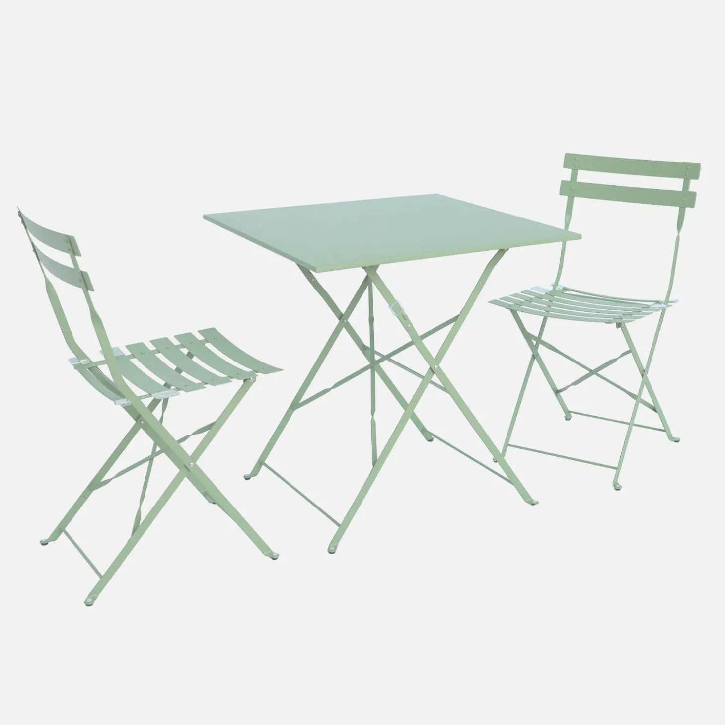 Bistrotafel met 2 stoelen inklapbaar metaal 70 x 70cm