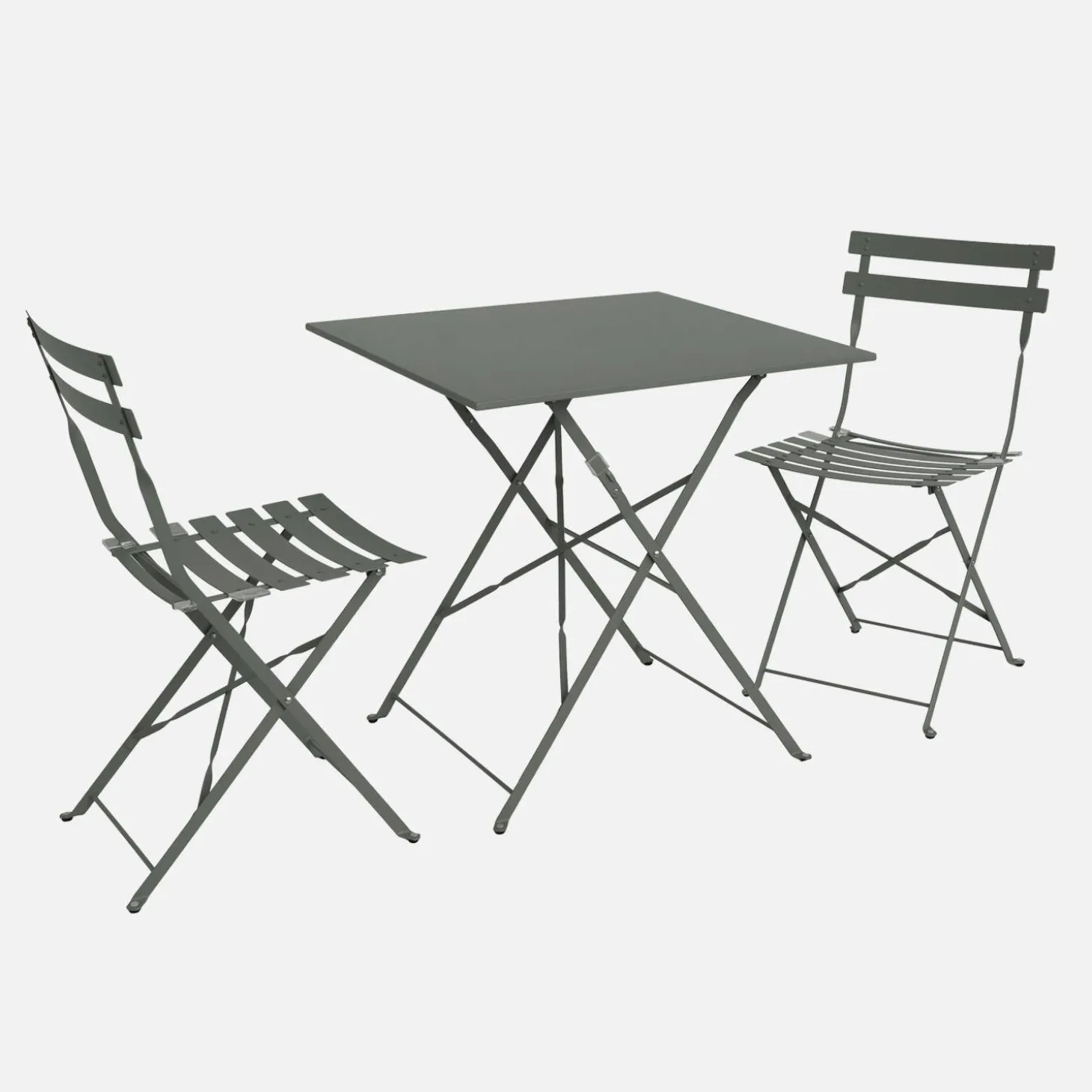 Bistrotafel met 2 stoelen inklapbaar metaal 70 x 70cm