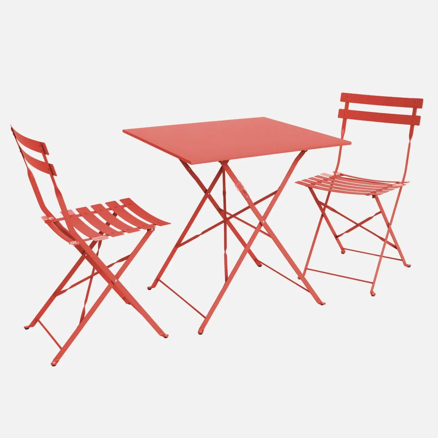 Bistrotafel met 2 stoelen inklapbaar metaal 70 x 70cm