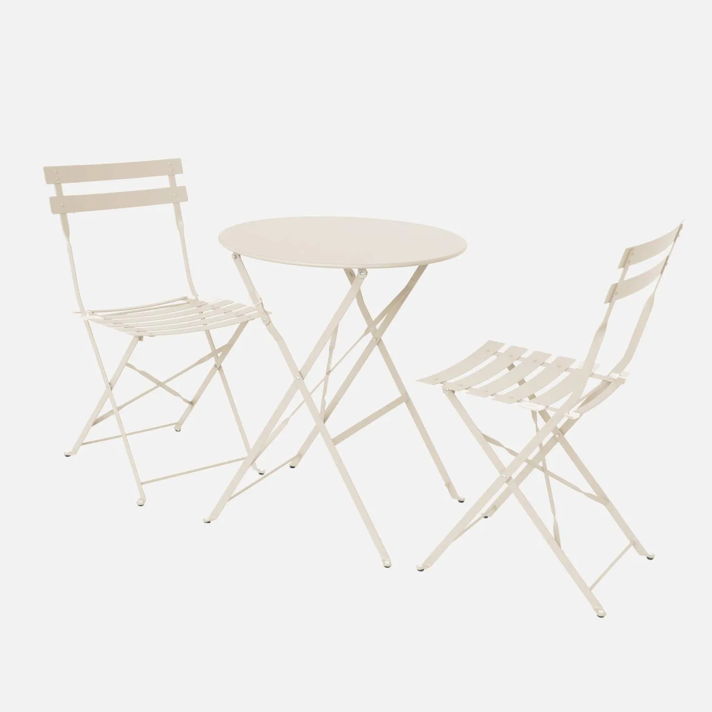 Bistrotafel met 2 stoelen inklapbaar metaal Ø60 x 70cm