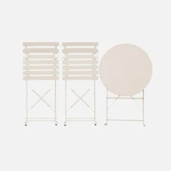Bistrotafel met 2 stoelen inklapbaar metaal Ø60 x 70cm