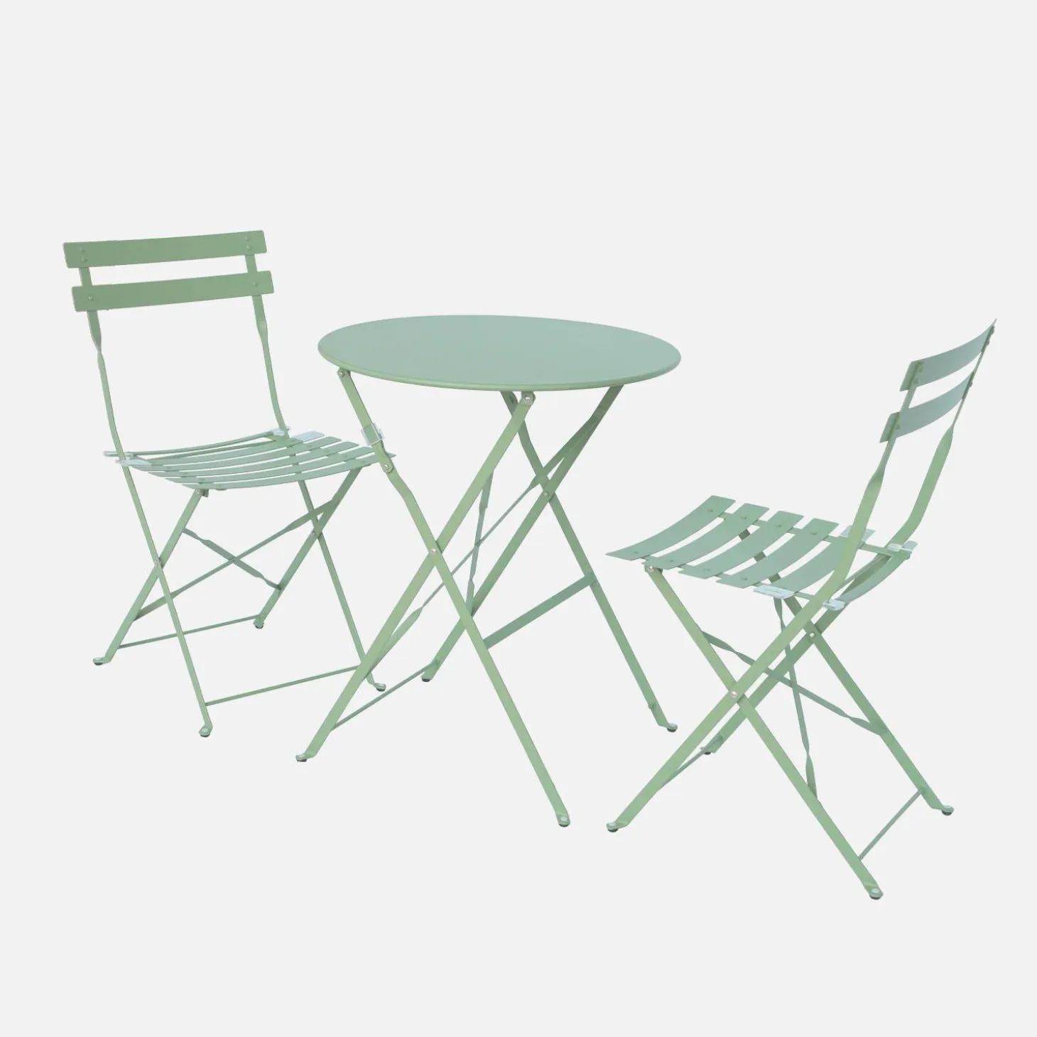Bistrotafel met 2 stoelen inklapbaar metaal Ø60 x 70cm