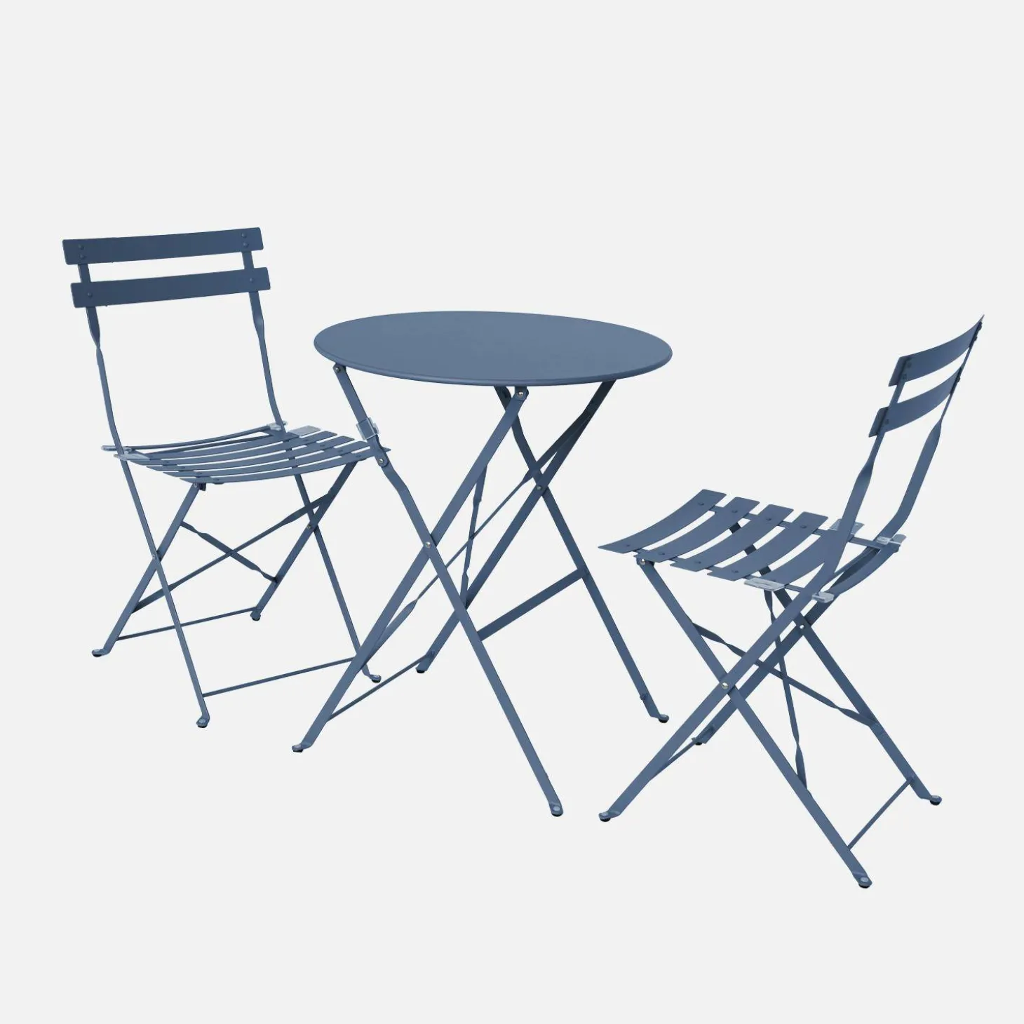 Bistrotafel met 2 stoelen inklapbaar metaal Ø60 x 70cm
