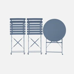 Bistrotafel met 2 stoelen inklapbaar metaal Ø60 x 70cm