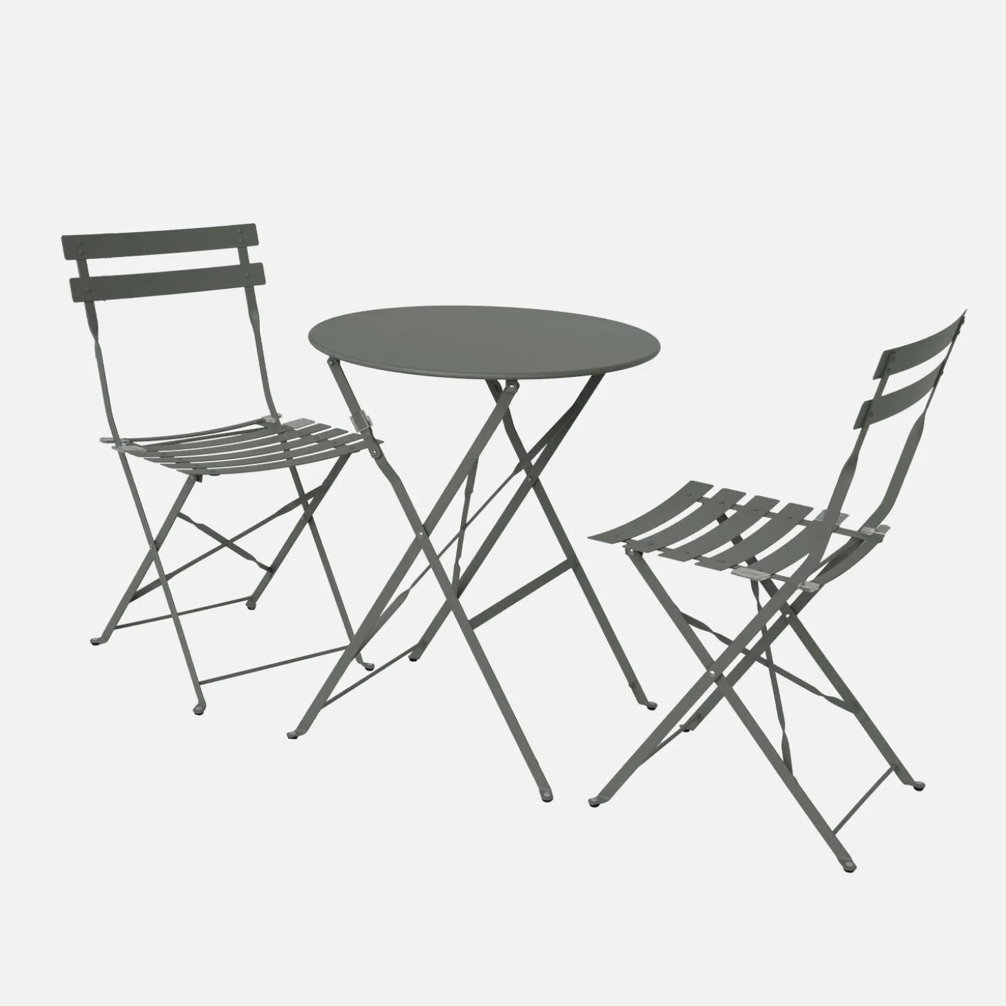 Bistrotafel met 2 stoelen inklapbaar metaal Ø60 x 70cm