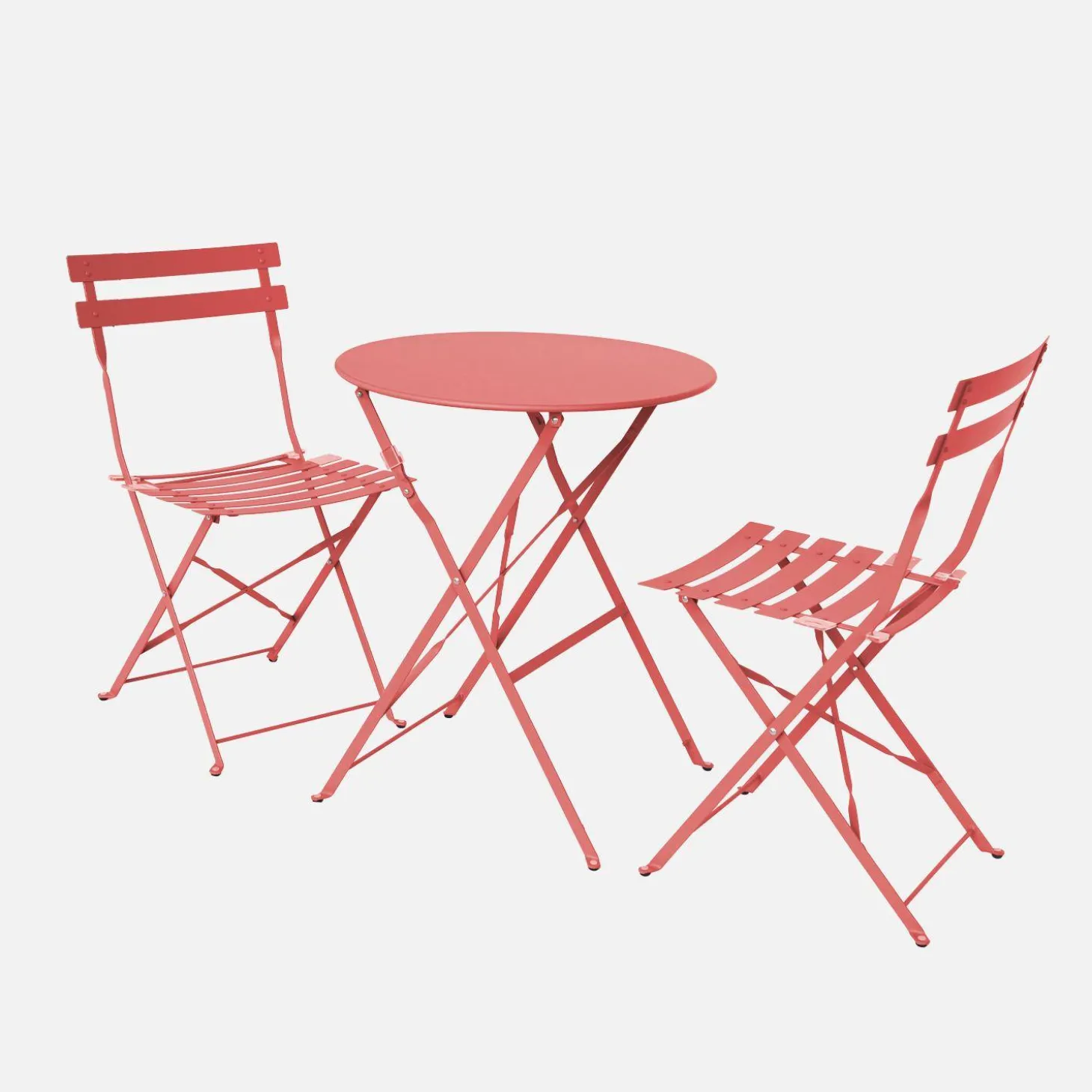 Bistrotafel met 2 stoelen inklapbaar metaal Ø60 x 70cm