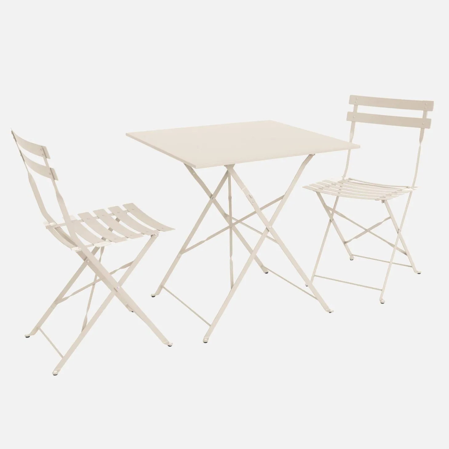 Bistrotafel met 2 stoelen inklapbaar metaal 70 x 70cm