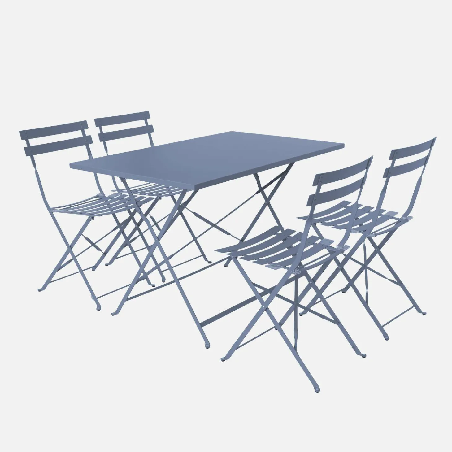 Bistrotafel met 4 stoelen inklapbaar metaal 110 x 70cm