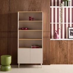 Boekenkast 6 niveaus metaal en houtdecor
