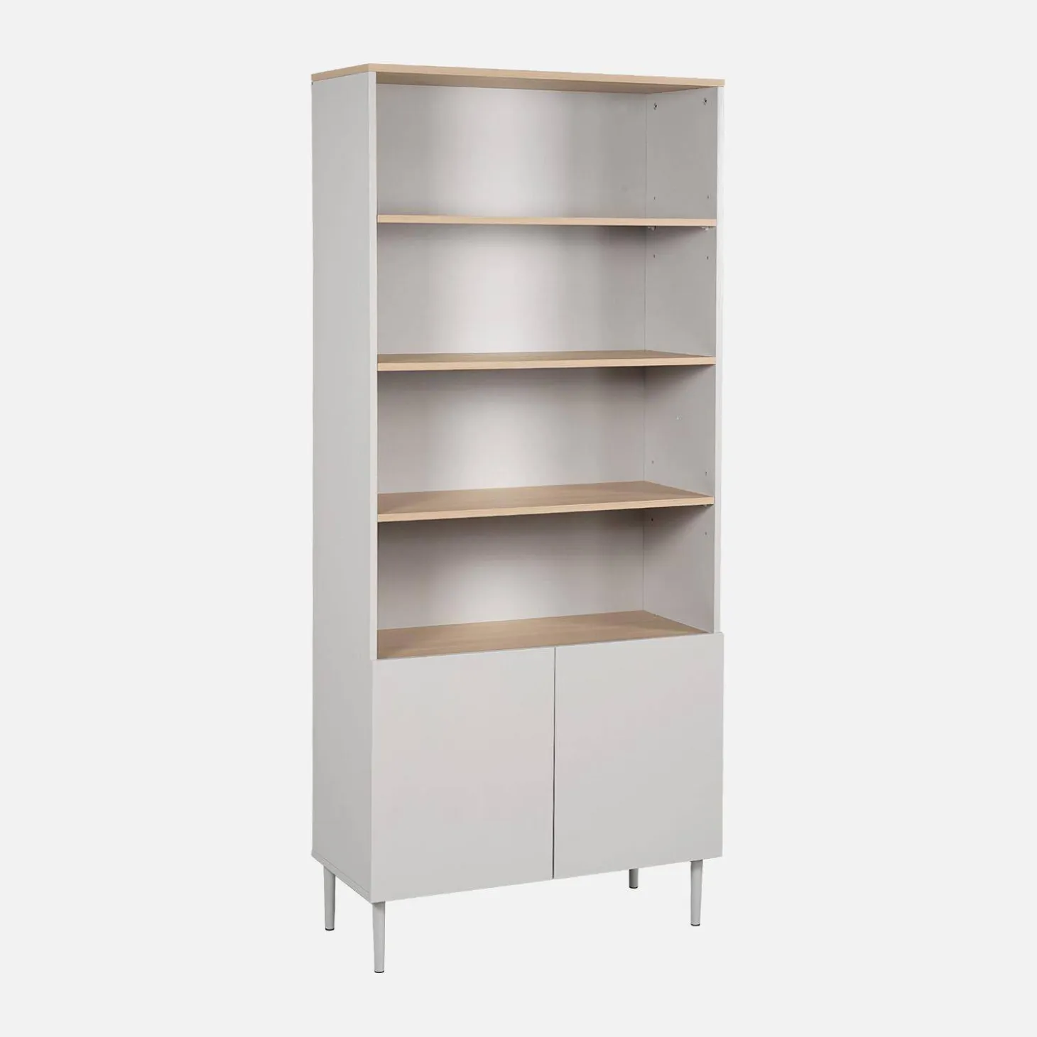 Boekenkast 6 niveaus metaal en houtdecor