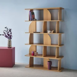 Boekenkast open vakken houteffect 5 niveaus