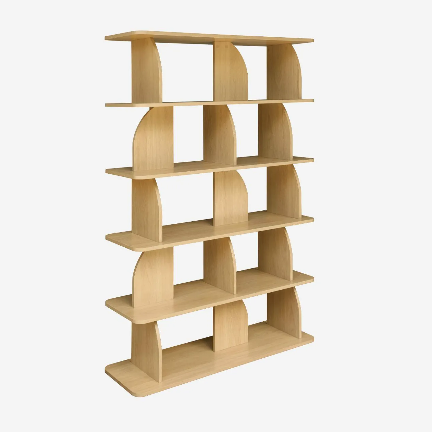 Boekenkast open vakken houteffect 5 niveaus
