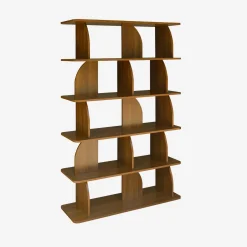 Boekenkast open vakken houteffect 5 niveaus
