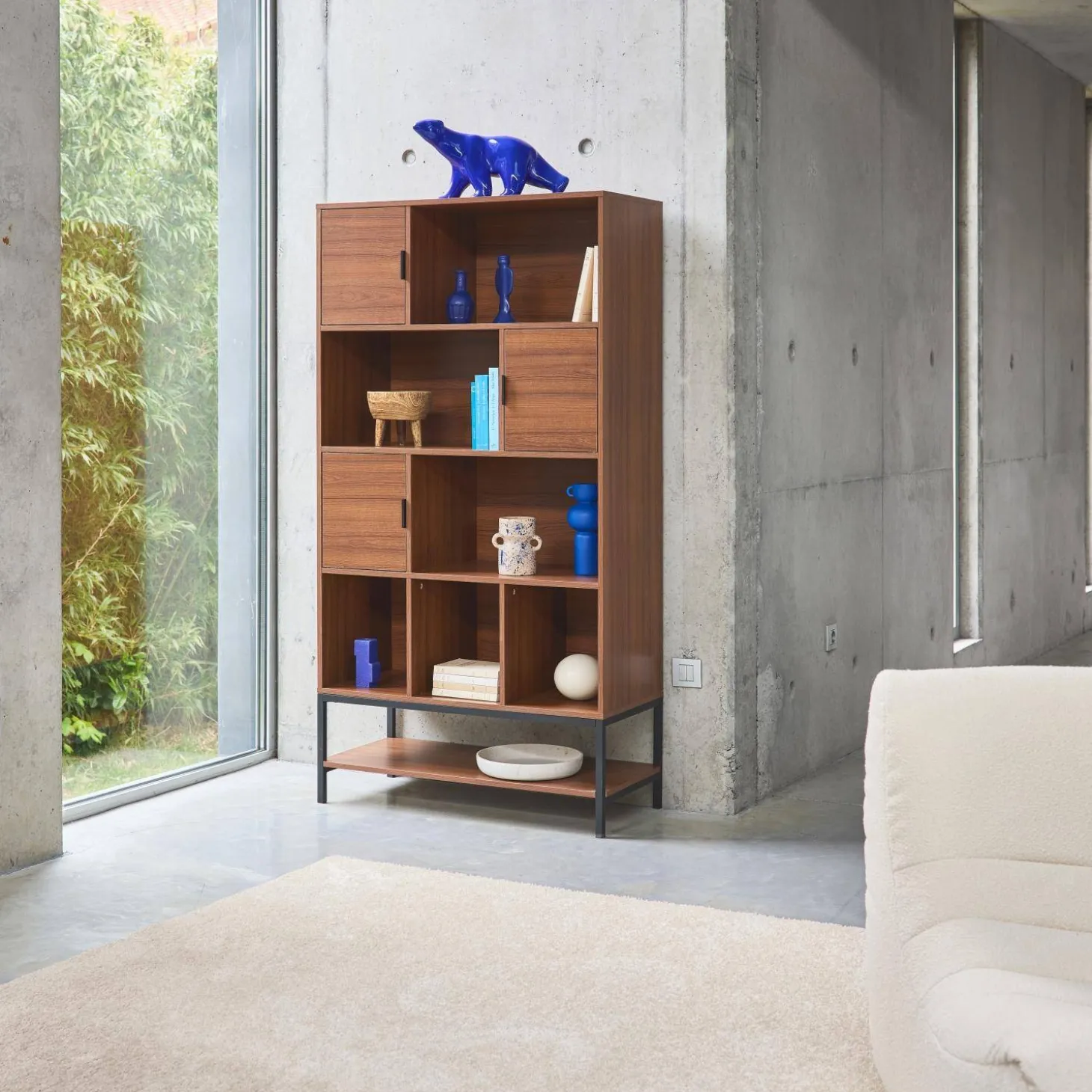 Boekenkast 9 vakken 3 deurtjes en 1 plank 90cm