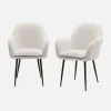 Bouclé fauteuil met metalen poten (set van 2)
