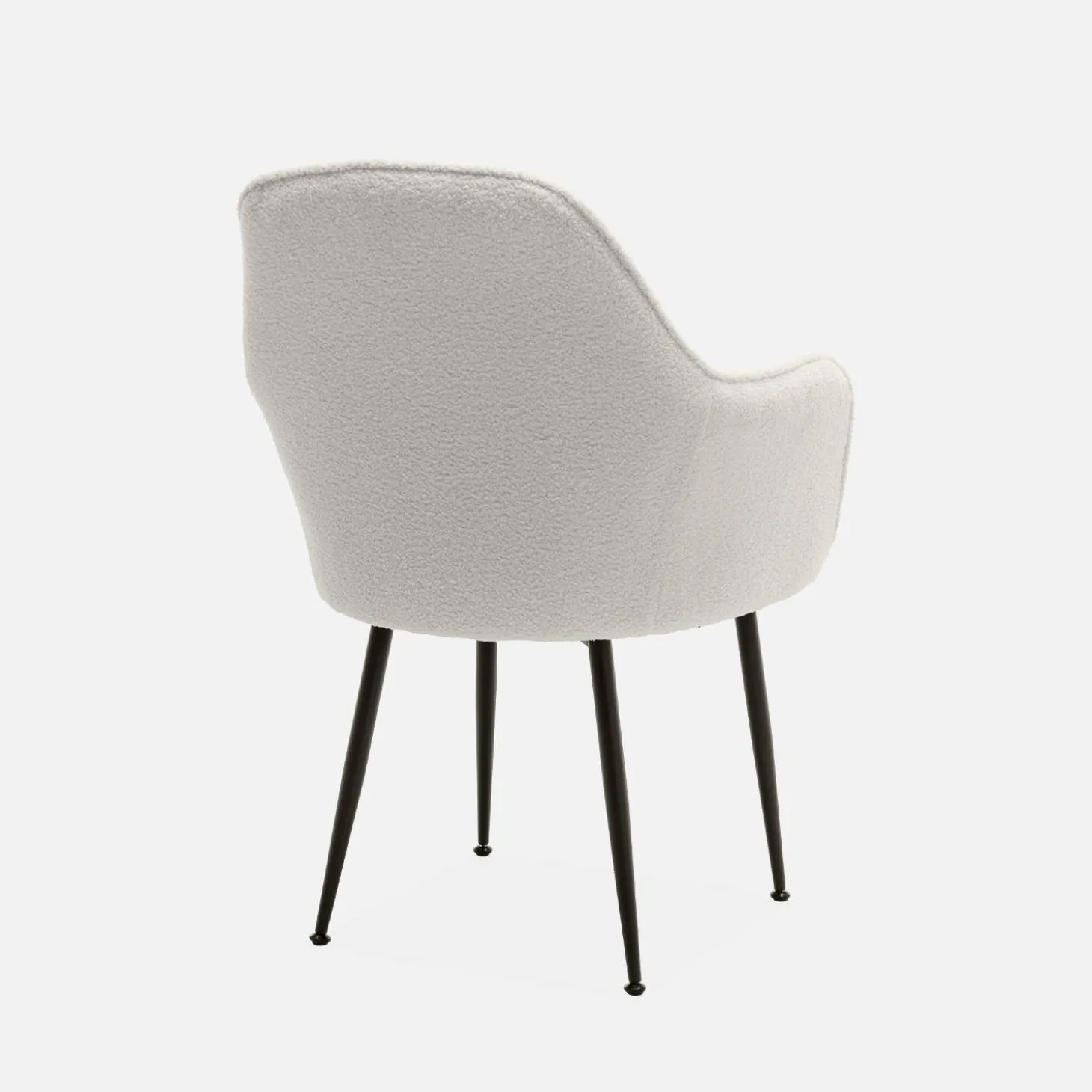 Bouclé fauteuil met metalen poten (set van 2)