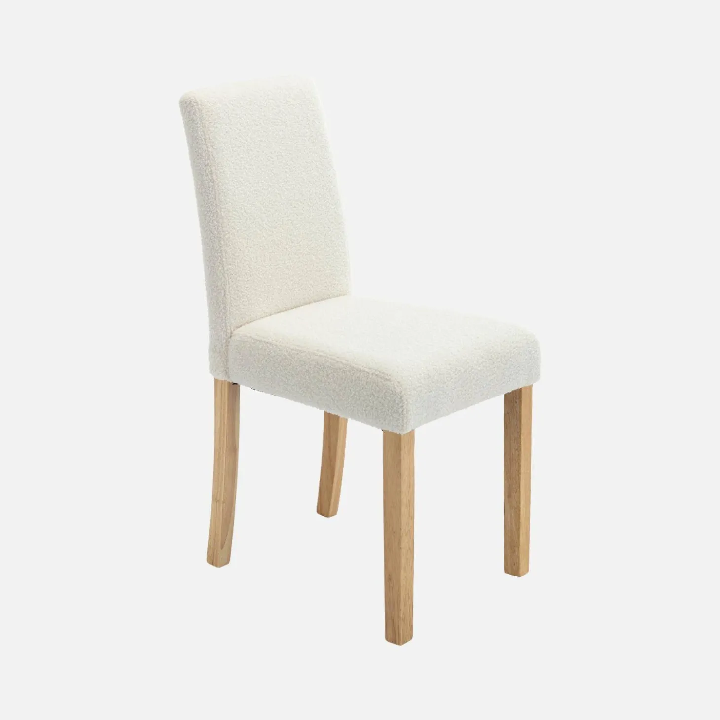 boucléstoel met houten poten (set van 4)