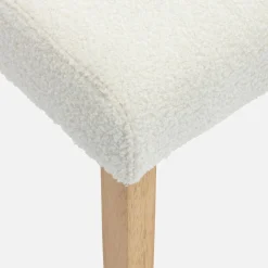 boucléstoel met houten poten (set van 4)