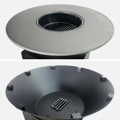 Brasero barbecue Ø81,5cm met kookrooster, houtopslag en hoes