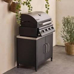 Buitenkastje met 4-pits gasbarbecue roestvrij staal