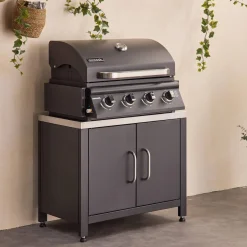 Buitenkastje met 4-pits gasbarbecue roestvrij staal