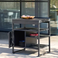 Buitenkeukenmodule 1 deur 3 planken van staal L80cm
