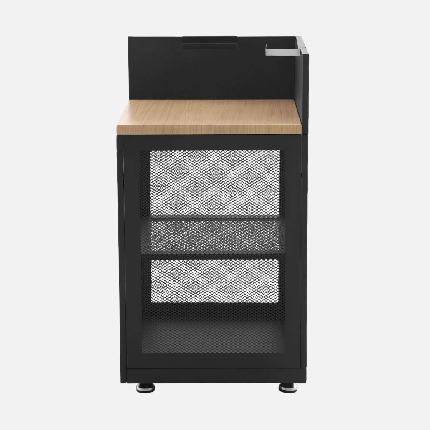 Buitenkeuken module hoek 1 plank staal en houtdecor L60cm