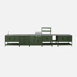 Buitenkeuken 6 modules incl. gasbarbecue staal