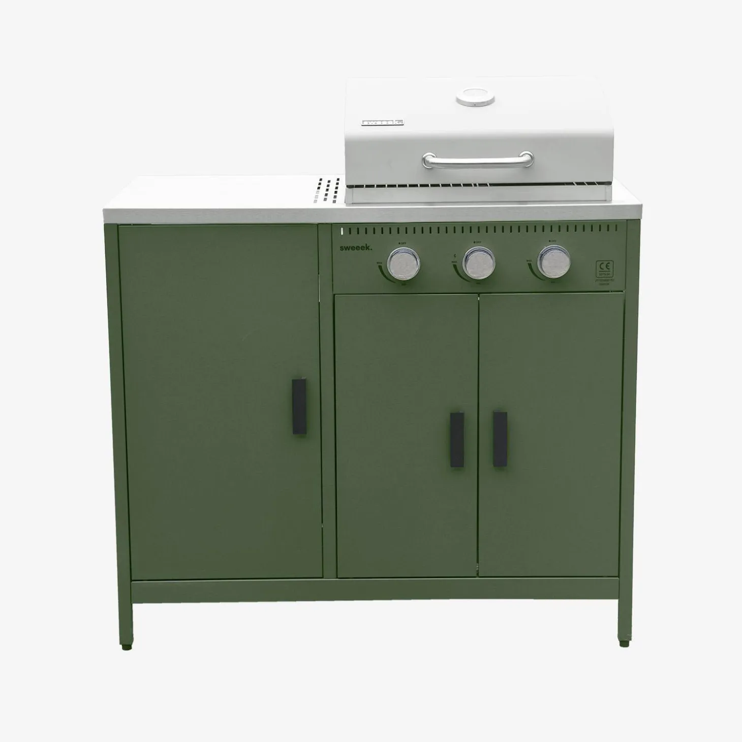 Buitenkeuken 6 modules incl. gasbarbecue staal