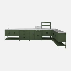 Buitenkeuken 6 modules incl. gasbarbecue staal