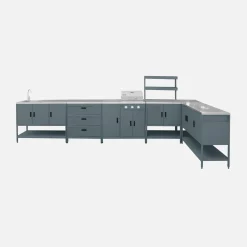 Buitenkeuken 6 modules incl. gasbarbecue staal