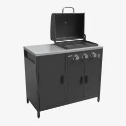 Buitenkeuken 3 modules met gasbarbecue staal