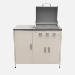 Buitenkeuken 3 modules met gasbarbecue staal