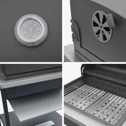 Buitenkeuken 3 modules met houtskoolbarbecue staal